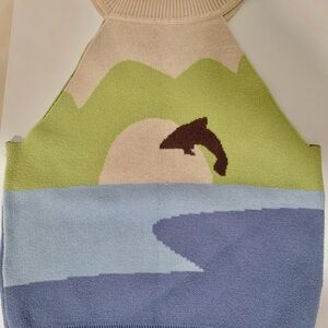 y2k Colorful Graphic Knit Top